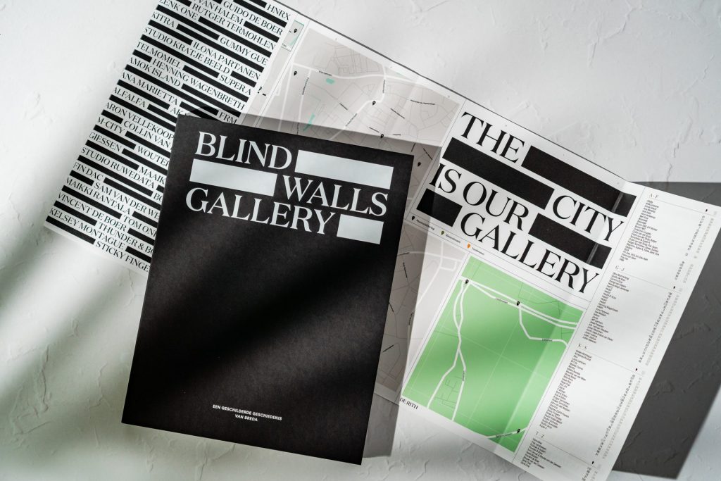 2020 blind walls gallery the museum on the street anniversary book cover open